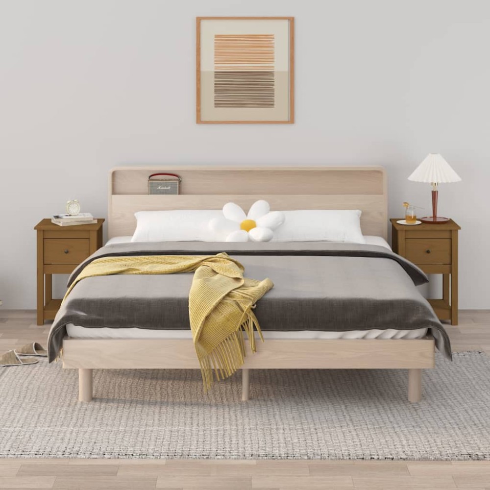 vidaXL Noptiere, 2 buc, maro miere, 40x35x61,5 cm, lemn masiv de pin
