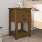 vidaXL Noptiere, 2 buc, maro miere, 40x35x61,5 cm, lemn masiv de pin vidaXL Noptiere, 2 buc, maro miere, 40x35x61,5 cm, lemn masiv de pin