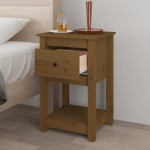 vidaXL Noptiere, 2 buc, maro miere, 40x35x61,5 cm, lemn masiv de pin vidaXL Noptiere, 2 buc, maro miere, 40x35x61,5 cm, lemn masiv de pin