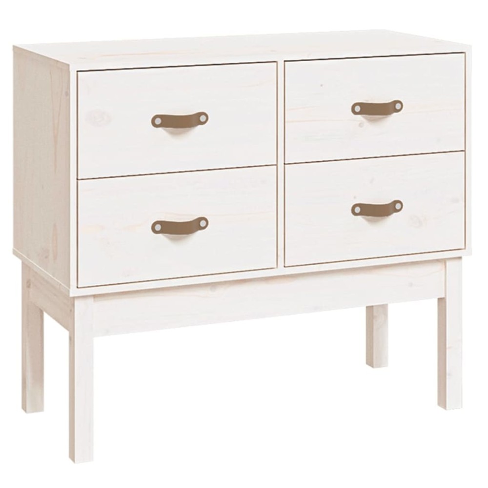 vidaXL Dulap consolă, Alb, 90x40x78 cm, lemn masiv de pin