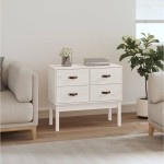 vidaXL Dulap consolă, Alb, 90x40x78 cm, lemn masiv de pin vidaXL Dulap consolă, Alb, 90x40x78 cm, lemn masiv de pin