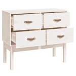 vidaXL Dulap consolă, Alb, 90x40x78 cm, lemn masiv de pin vidaXL Dulap consolă, Alb, 90x40x78 cm, lemn masiv de pin