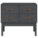 vidaXL Dulap consolă, gri, 90x40x78 cm, lemn masiv de pin vidaXL Dulap consolă, gri, 90x40x78 cm, lemn masiv de pin