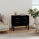 vidaXL Dulap consolă, Negru, 90x40x78 cm, lemn masiv de pin vidaXL Dulap consolă, Negru, 90x40x78 cm, lemn masiv de pin