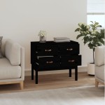 vidaXL Dulap consolă, Negru, 90x40x78 cm, lemn masiv de pin vidaXL Dulap consolă, Negru, 90x40x78 cm, lemn masiv de pin