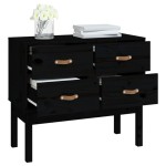 vidaXL Dulap consolă, Negru, 90x40x78 cm, lemn masiv de pin vidaXL Dulap consolă, Negru, 90x40x78 cm, lemn masiv de pin