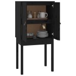 vidaXL Dulap înalt, negru, 60x40x120 cm, lemn masiv de pin