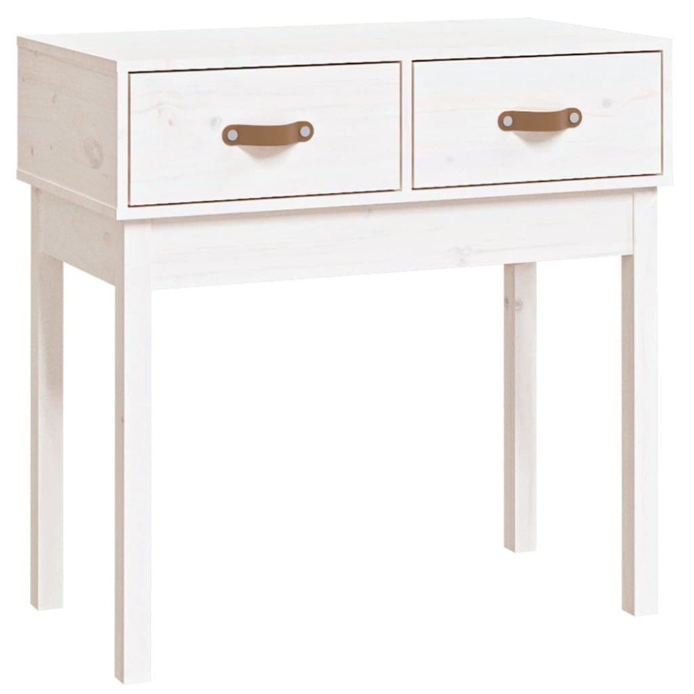 vidaXL Masă consolă, alb, 76,5x40x75 cm, lemn masiv de pin