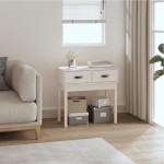 vidaXL Masă consolă, alb, 76,5x40x75 cm, lemn masiv de pin vidaXL Masă consolă, alb, 76,5x40x75 cm, lemn masiv de pin
