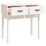 vidaXL Masă consolă, alb, 76,5x40x75 cm, lemn masiv de pin vidaXL Masă consolă, alb, 76,5x40x75 cm, lemn masiv de pin