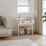 vidaXL Masă consolă, alb, 76,5x40x75 cm, lemn masiv de pin vidaXL Masă consolă, alb, 76,5x40x75 cm, lemn masiv de pin