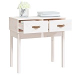 vidaXL Masă consolă, alb, 76,5x40x75 cm, lemn masiv de pin vidaXL Masă consolă, alb, 76,5x40x75 cm, lemn masiv de pin