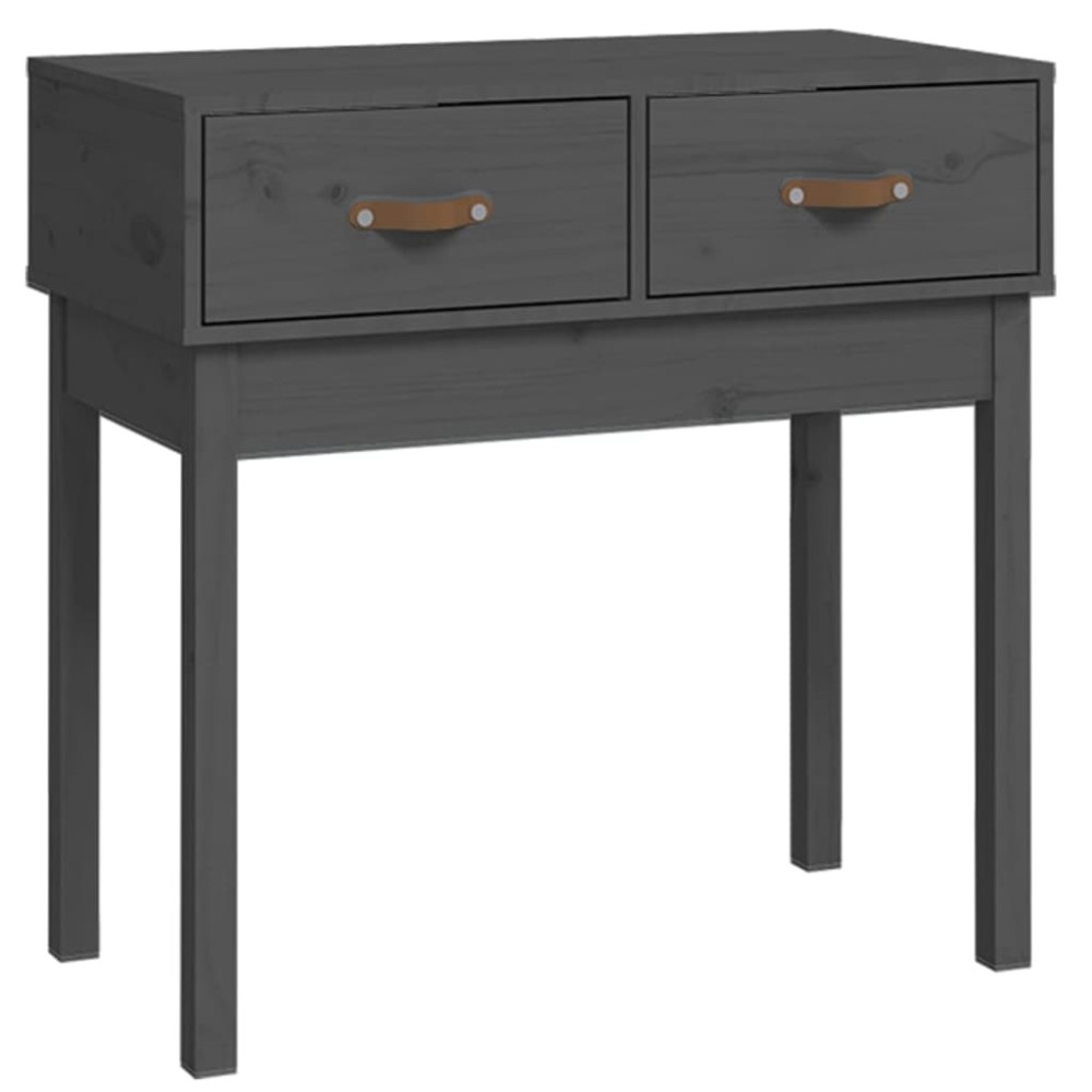 vidaXL Masă consolă, gri, 76,5x40x75 cm, lemn masiv de pin