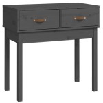 vidaXL Masă consolă, gri, 76,5x40x75 cm, lemn masiv de pin