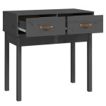 vidaXL Masă consolă, gri, 76,5x40x75 cm, lemn masiv de pin