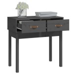 vidaXL Masă consolă, gri, 76,5x40x75 cm, lemn masiv de pin