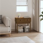 vidaXL Masă consolă, maro miere, 76,5x40x75 cm, lemn masiv de pin