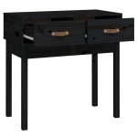 vidaXL Masă consolă, negru, 76,5x40x75 cm, lemn masiv de pin