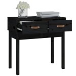 vidaXL Masă consolă, negru, 76,5x40x75 cm, lemn masiv de pin