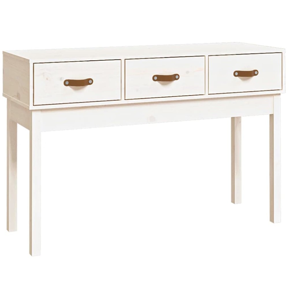 vidaXL Masă consolă, alb, 114x40x75 cm, lemn masiv de pin