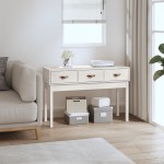 vidaXL Masă consolă, alb, 114x40x75 cm, lemn masiv de pin vidaXL Masă consolă, alb, 114x40x75 cm, lemn masiv de pin