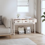 vidaXL Masă consolă, alb, 114x40x75 cm, lemn masiv de pin vidaXL Masă consolă, alb, 114x40x75 cm, lemn masiv de pin