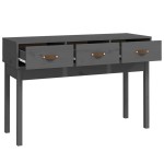 vidaXL Masă consolă, gri, 114x40x75 cm, lemn masiv de pin