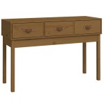 vidaXL Masă consolă, maro miere, 114x40x75 cm, lemn masiv de pin