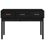 vidaXL Masă consolă, negru, 114x40x75 cm, lemn masiv de pin
