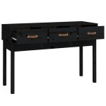 vidaXL Masă consolă, negru, 114x40x75 cm, lemn masiv de pin
