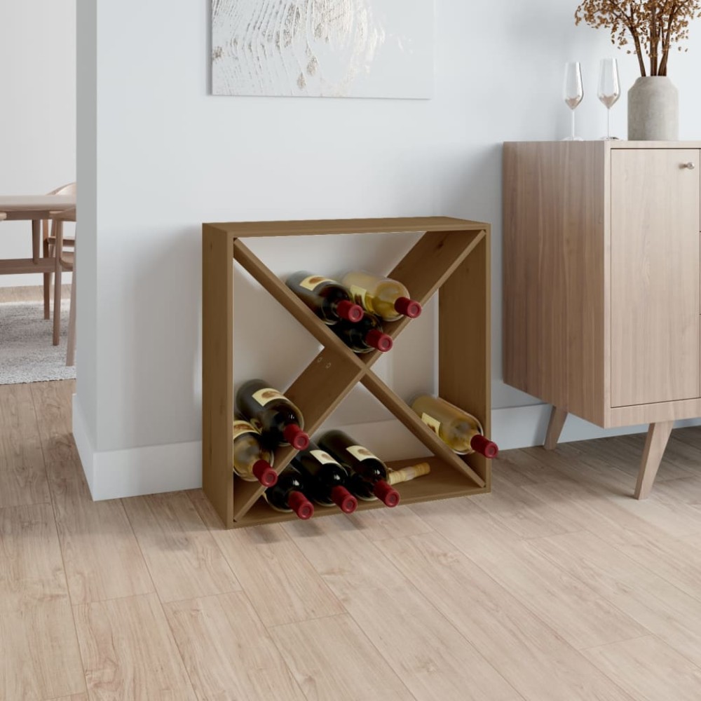 vidaXL Dulap de vinuri, maro miere, 62x25x62 cm, lemn masiv de pin