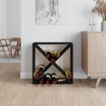 vidaXL Dulap de vinuri, negru, 62x25x62 cm, lemn masiv de pin