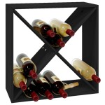 vidaXL Dulap de vinuri, negru, 62x25x62 cm, lemn masiv de pin