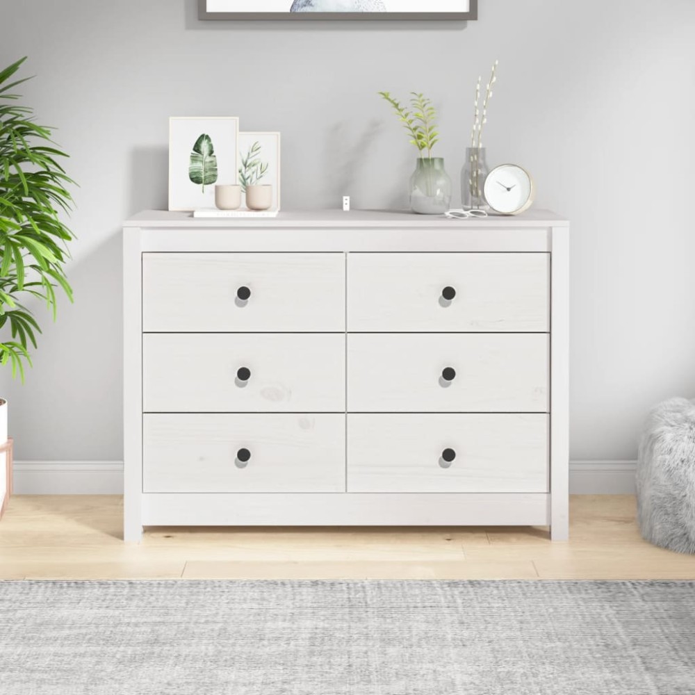 vidaXL Dulap lateral, alb, 100x40x72 cm, lemn masiv de pin