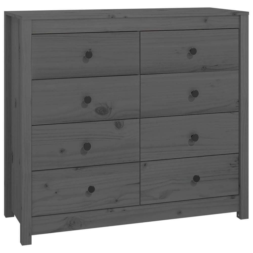 vidaXL Dulap lateral, gri, 100x40x90 cm, lemn masiv de pin