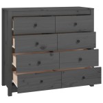vidaXL Dulap lateral, gri, 100x40x90 cm, lemn masiv de pin