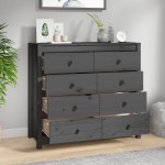 vidaXL Dulap lateral, gri, 100x40x90 cm, lemn masiv de pin