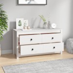 vidaXL Dulap lateral, alb, 100x40x54 cm, lemn masiv de pin