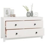 vidaXL Dulap lateral, alb, 100x40x54 cm, lemn masiv de pin