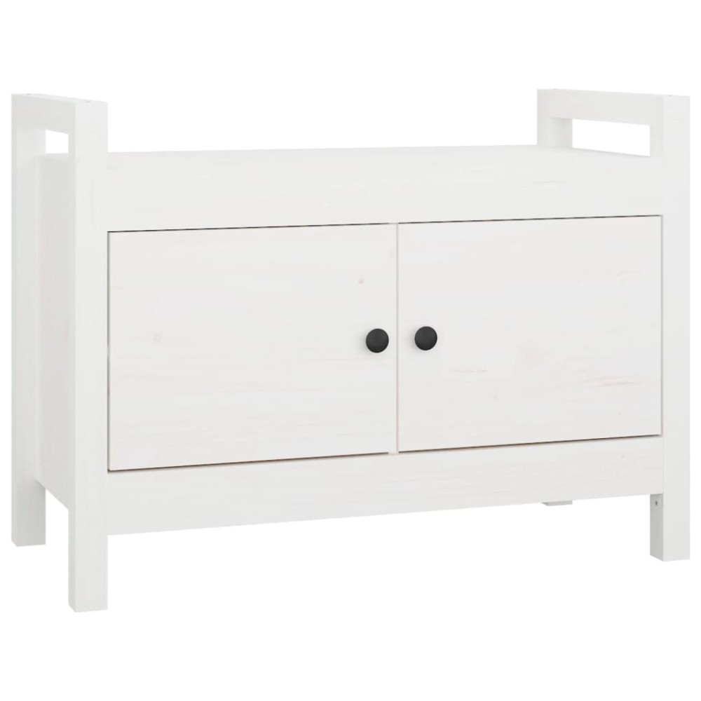 vidaXL Bancă de hol, alb, 80x40x60 cm, lemn masiv pin