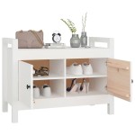 vidaXL Bancă de hol, alb, 80x40x60 cm, lemn masiv pin
