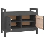 vidaXL Bancă de hol, gri, 80x40x60 cm, lemn masiv pin