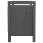 vidaXL Bancă de hol, gri, 80x40x60 cm, lemn masiv pin