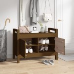 vidaXL Bancă de hol, maro miere, 80x40x60 cm, lemn masiv pin vidaXL Bancă de hol, maro miere, 80x40x60 cm, lemn masiv pin