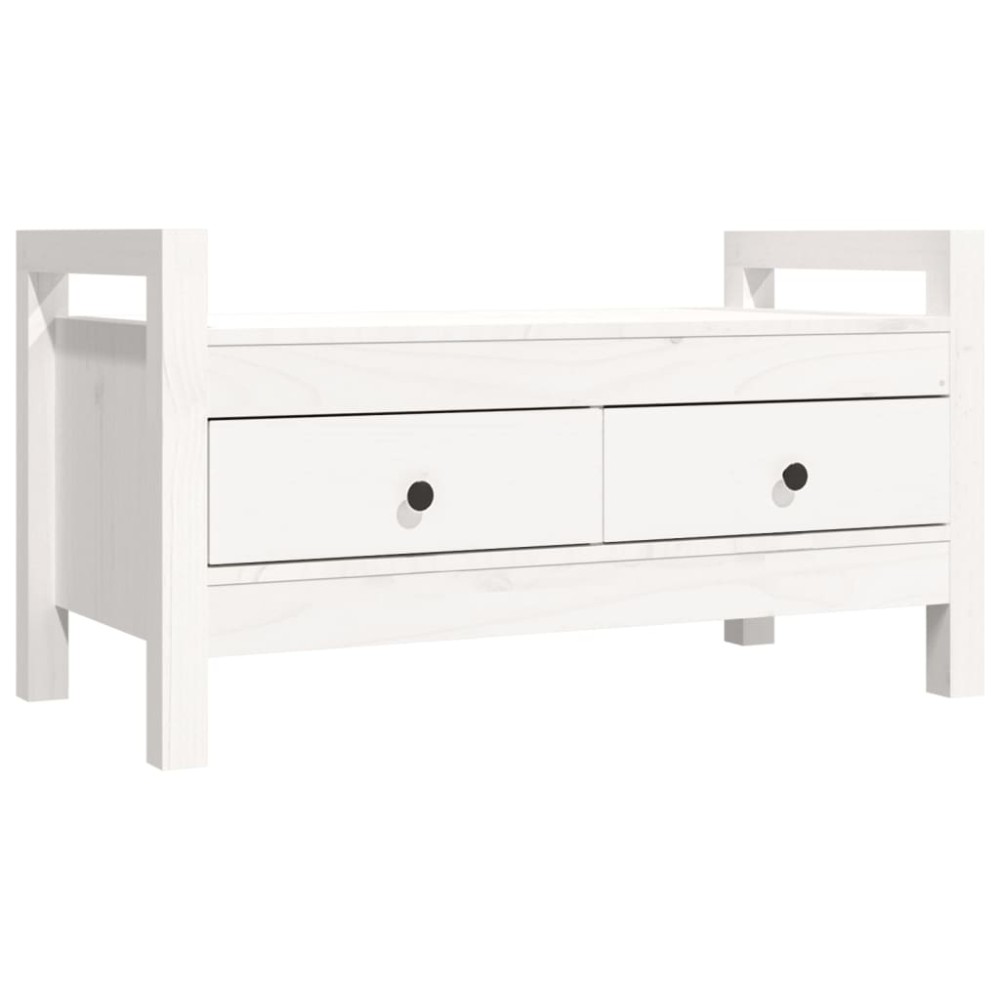 vidaXL Bancă de hol, alb, 80x40x43 cm, lemn masiv de pin