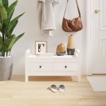 vidaXL Bancă de hol, alb, 80x40x43 cm, lemn masiv de pin vidaXL Bancă de hol, alb, 80x40x43 cm, lemn masiv de pin