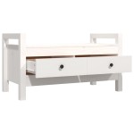 vidaXL Bancă de hol, alb, 80x40x43 cm, lemn masiv de pin vidaXL Bancă de hol, alb, 80x40x43 cm, lemn masiv de pin