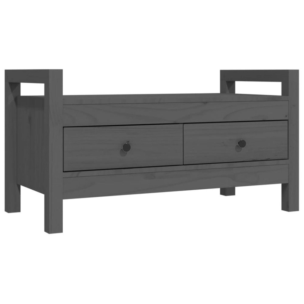 vidaXL Bancă de hol, gri, 80x40x43 cm, lemn masiv pin