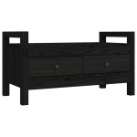 vidaXL Bancă de hol, negru, 80x40x43 cm, lemn masiv pin vidaXL Bancă de hol, negru, 80x40x43 cm, lemn masiv pin