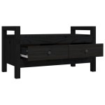 vidaXL Bancă de hol, negru, 80x40x43 cm, lemn masiv pin vidaXL Bancă de hol, negru, 80x40x43 cm, lemn masiv pin
